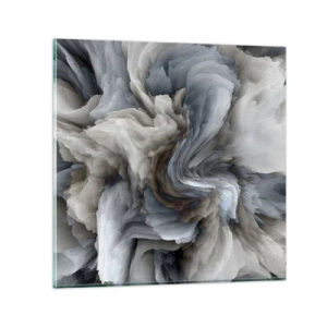 Obraz na szkle - Kamień i kwiat - 50x50 cm