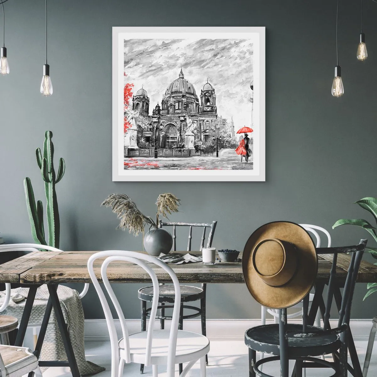 Plakat w białej ramie - Berlińskie spotkanie - 30x30 cm