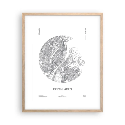 Plakat w ramie jasny dąb - Anatomia Kopenhagi - 40x50 cm
