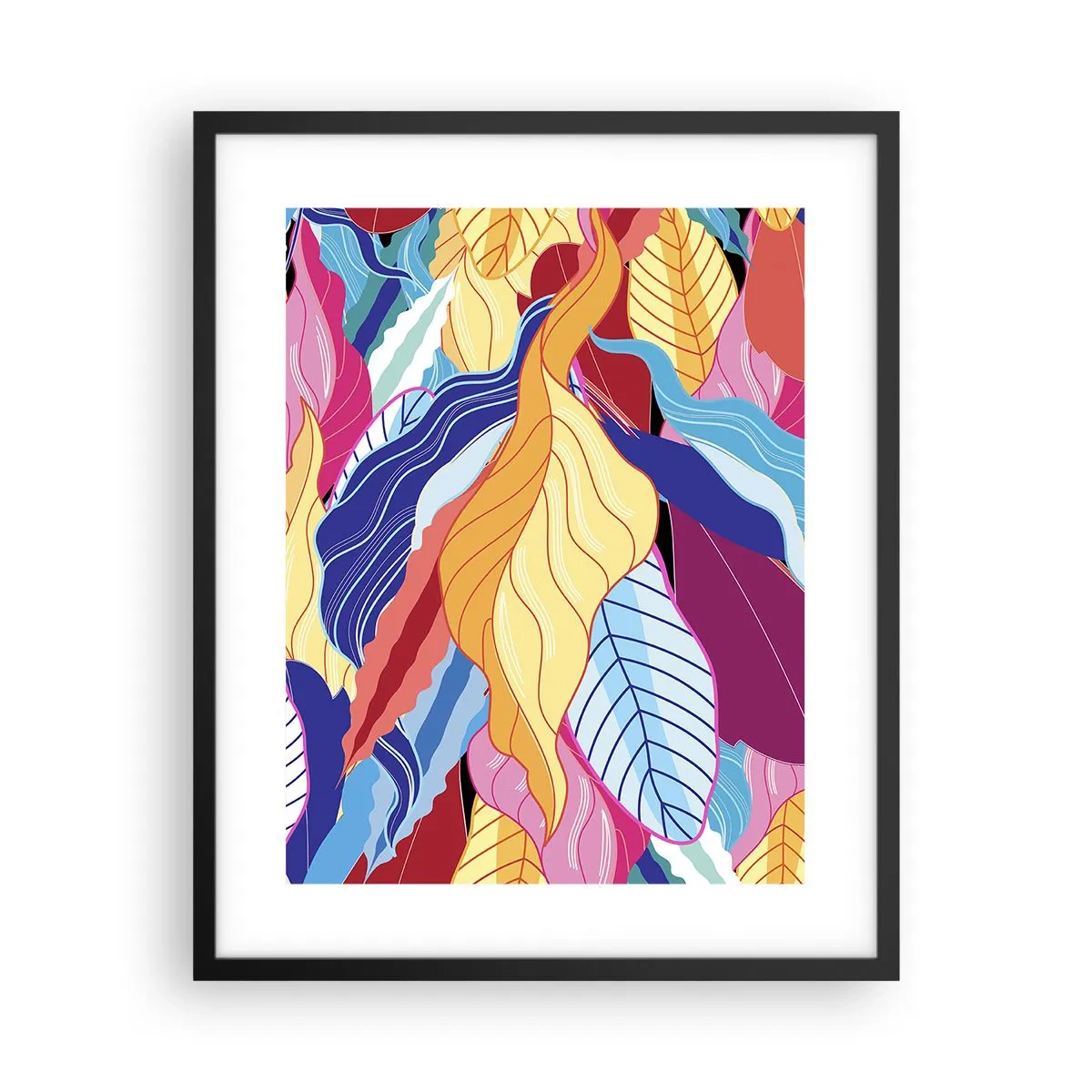 Plakat w czarnej ramie - Kolorowy bałagan - 40x50 cm
