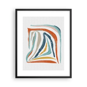 Plakat w czarnej ramie - Abstrakcja przyjaźnie uśmiechnięta - 40x50 cm