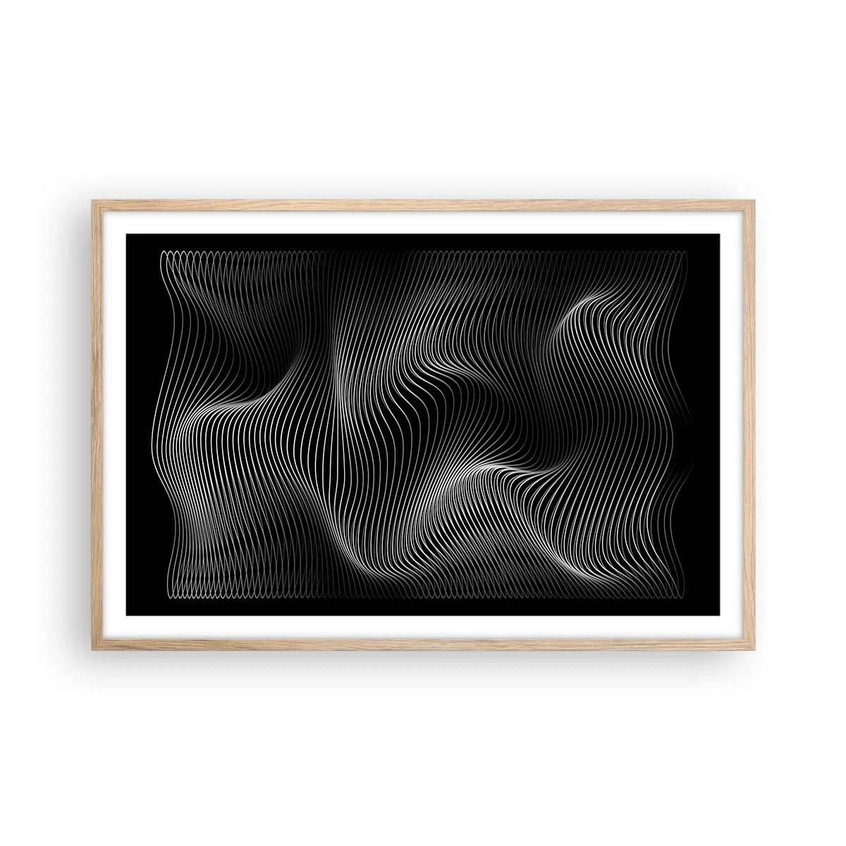 Plakat w ramie jasny dąb - Taniec światła w przestrzeni - 91x61 cm