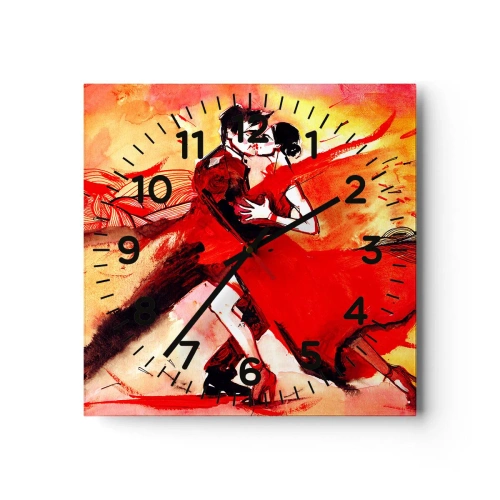 Zegar ścienny - Purpurowy rytm namiętności - 40x40 cm