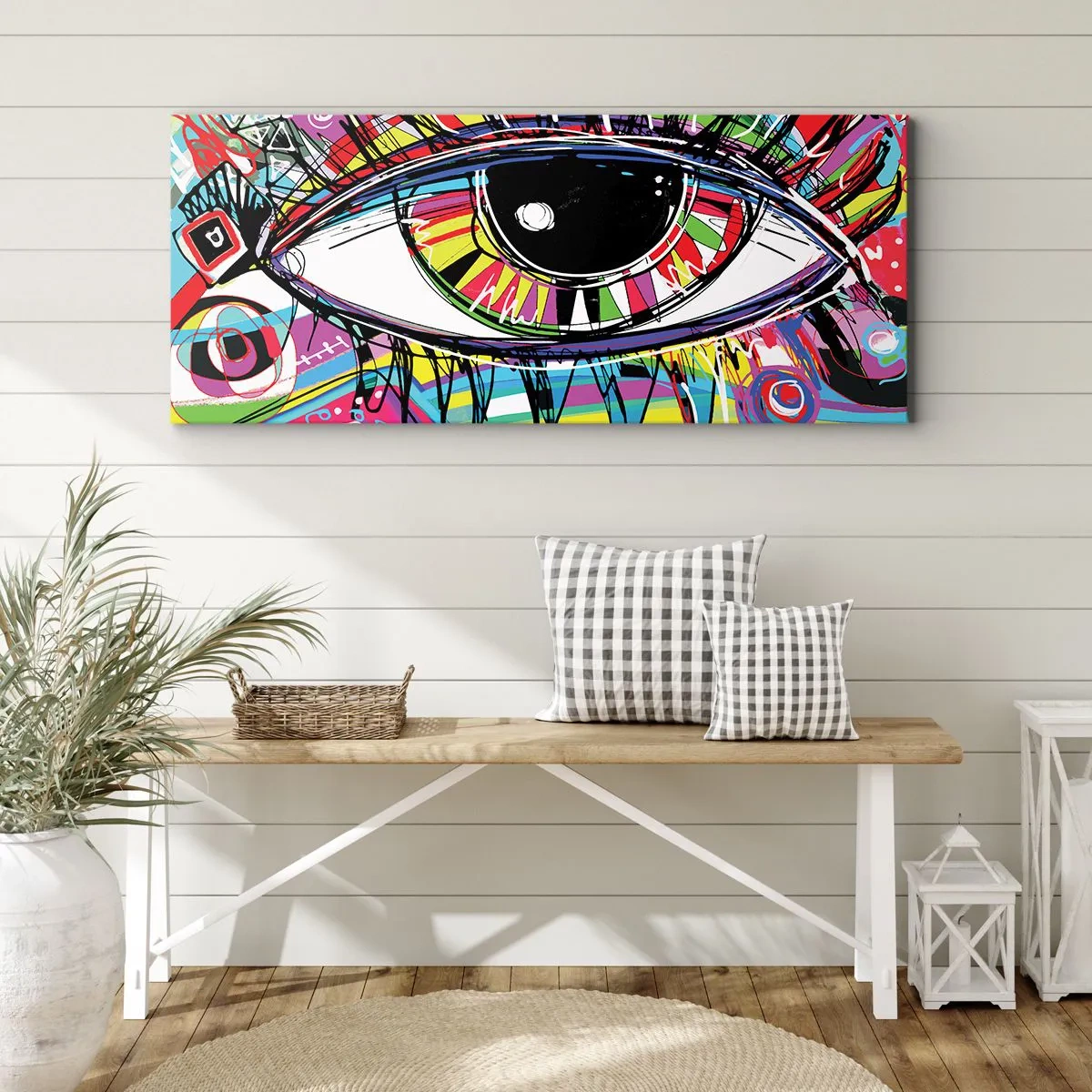 Obraz na płótnie - Kolorowe oko - kolorowa dusza - 100x40 cm