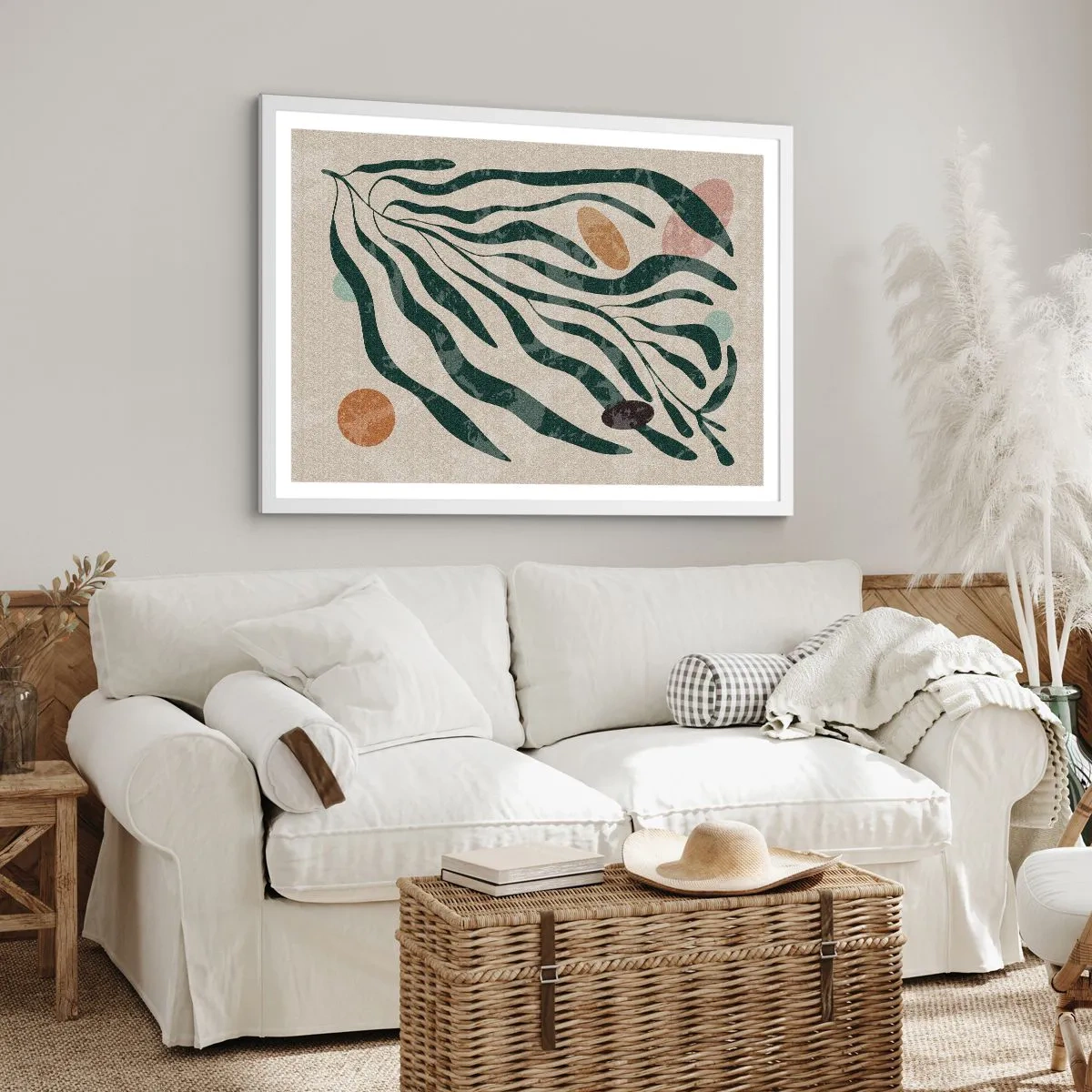 Plakat w białej ramie - Pośród zieleni - 100x70 cm