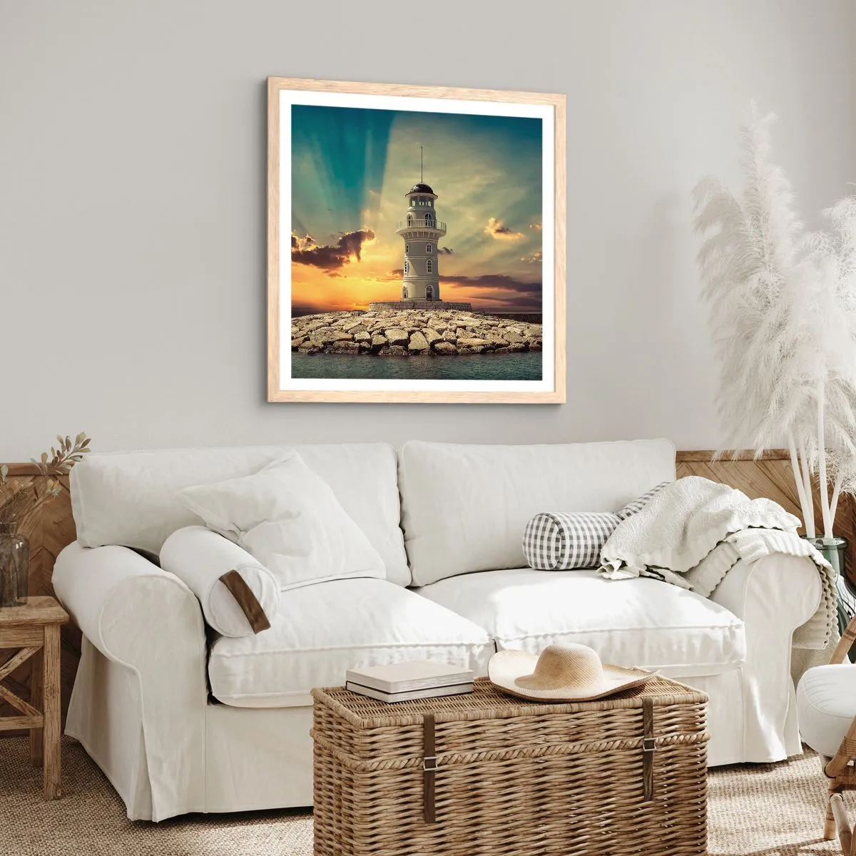 Plakat w ramie jasny dąb - Światło - Dobro - Piękno - 50x50 cm