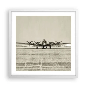 Plakat w białej ramie - Jak zawsze gotowy - 50x50 cm