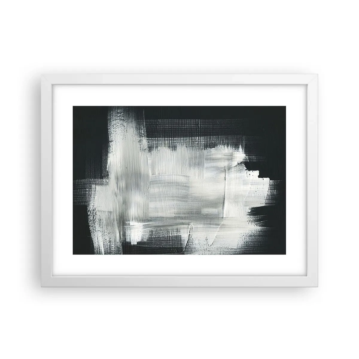 Plakat w białej ramie - Utkane z pionu i poziomu - 40x30 cm