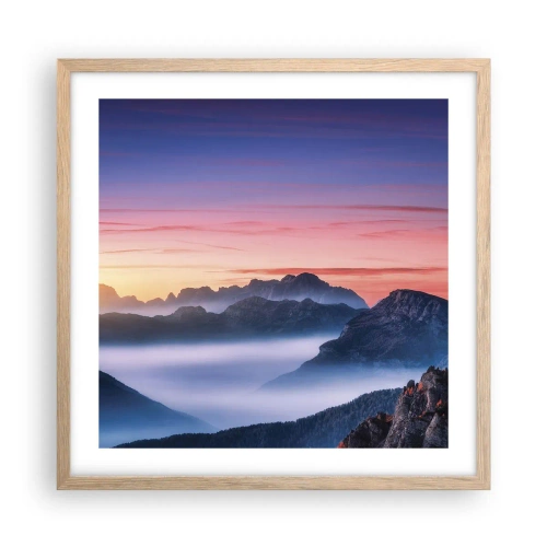 Plakat w ramie jasny dąb - Nad dolinami - 50x50 cm