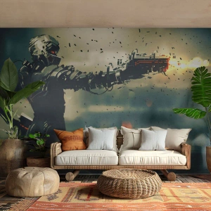 Fototapeta Premium Sand - Zabójcza broń - twój własny Terminator - Abstrakcja, Fantasy, Wojownik Przyszłości - 450x315 cm