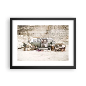 Plakat w czarnej ramie - Podróż czas zacząć - 40x30 cm