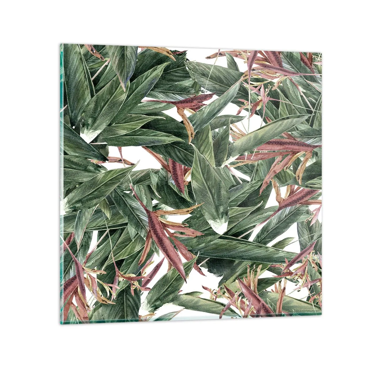 Obraz na szkle - Szmaragdowo-liliowy gąszcz - 70x70 cm