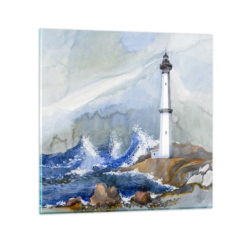 Obraz na szkle - Przeciwko ciemności i nawałnicy - 40x40 cm