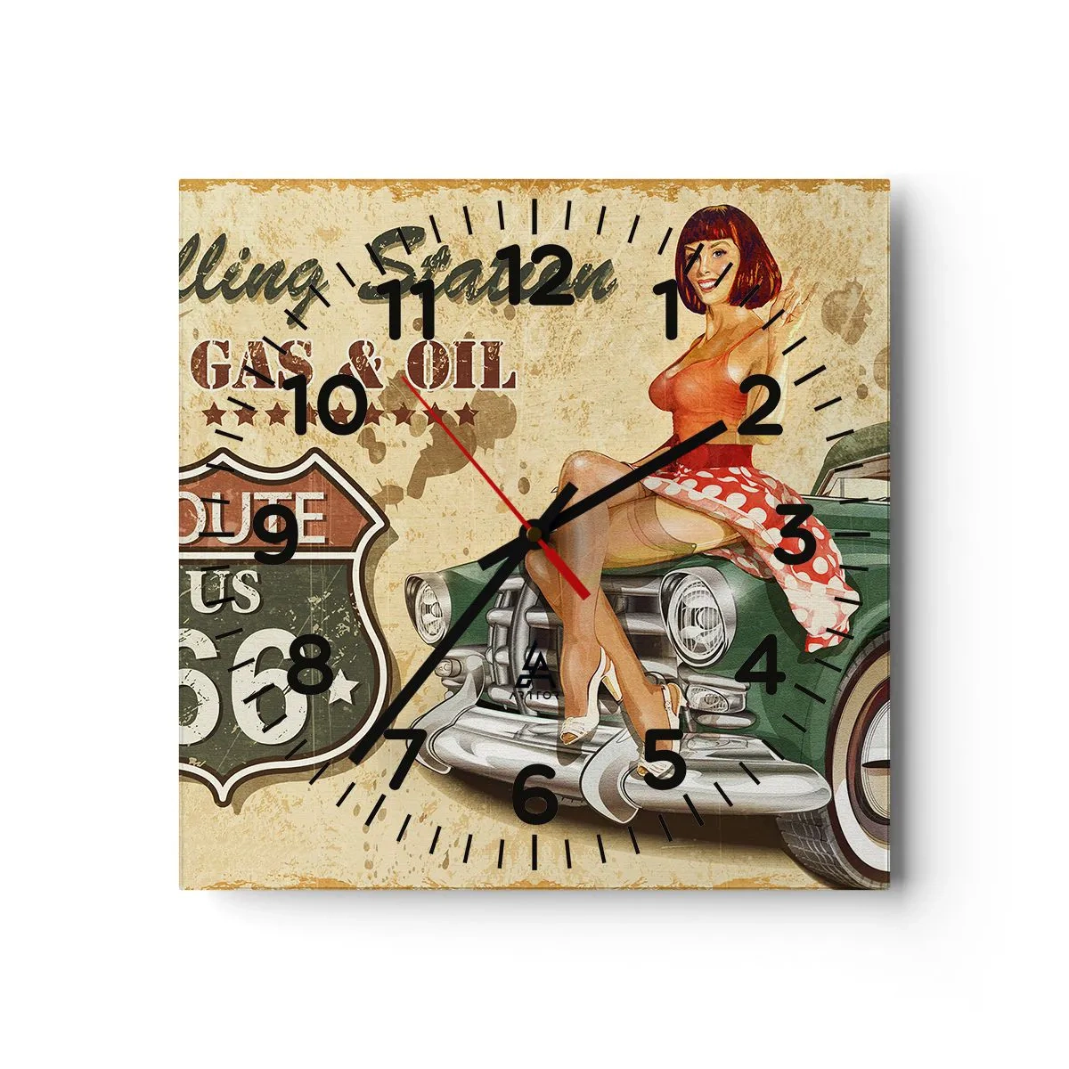 Zegar ścienny - Wspaniałe lata 40. - 40x40 cm