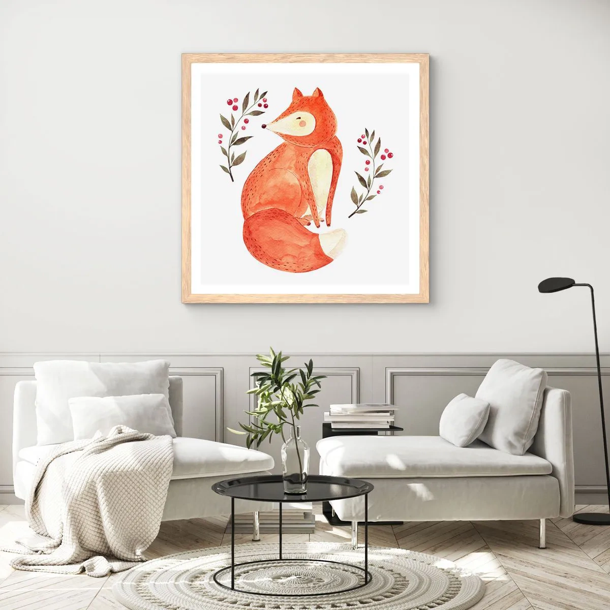 Plakat w ramie jasny dąb - Mały rudzielec - 40x40 cm
