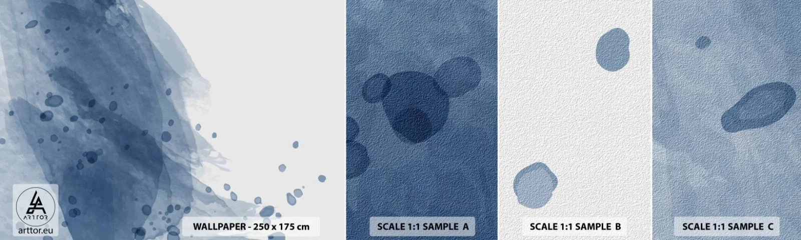 Fototapeta Próbka Samoprzylepna Deluxe Sticker - Niebieski tiul - Abstrakcja, Sztuka, Malarstwo - 100x30 cm