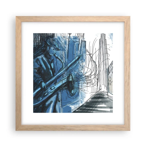 Plakat w ramie jasny dąb - Miejska rapsodia - 30x30 cm