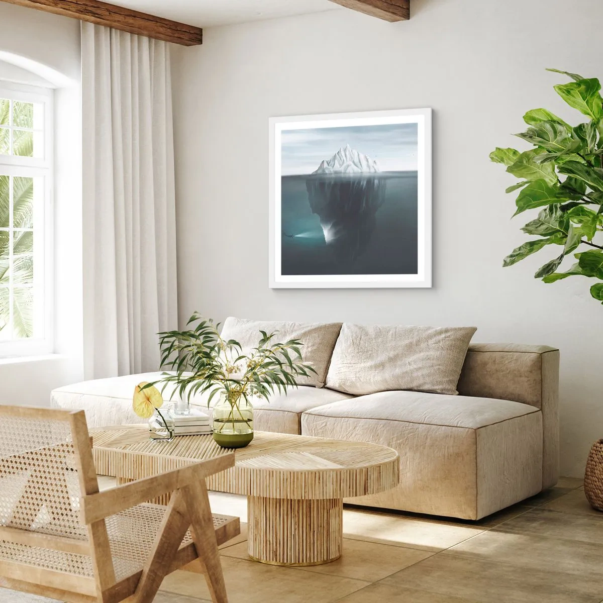 Plakat w białej ramie - Podwodna tajemnica - 40x40 cm