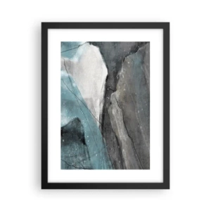 Plakat w czarnej ramie - Abstrakcja: skały i lód - 30x40 cm