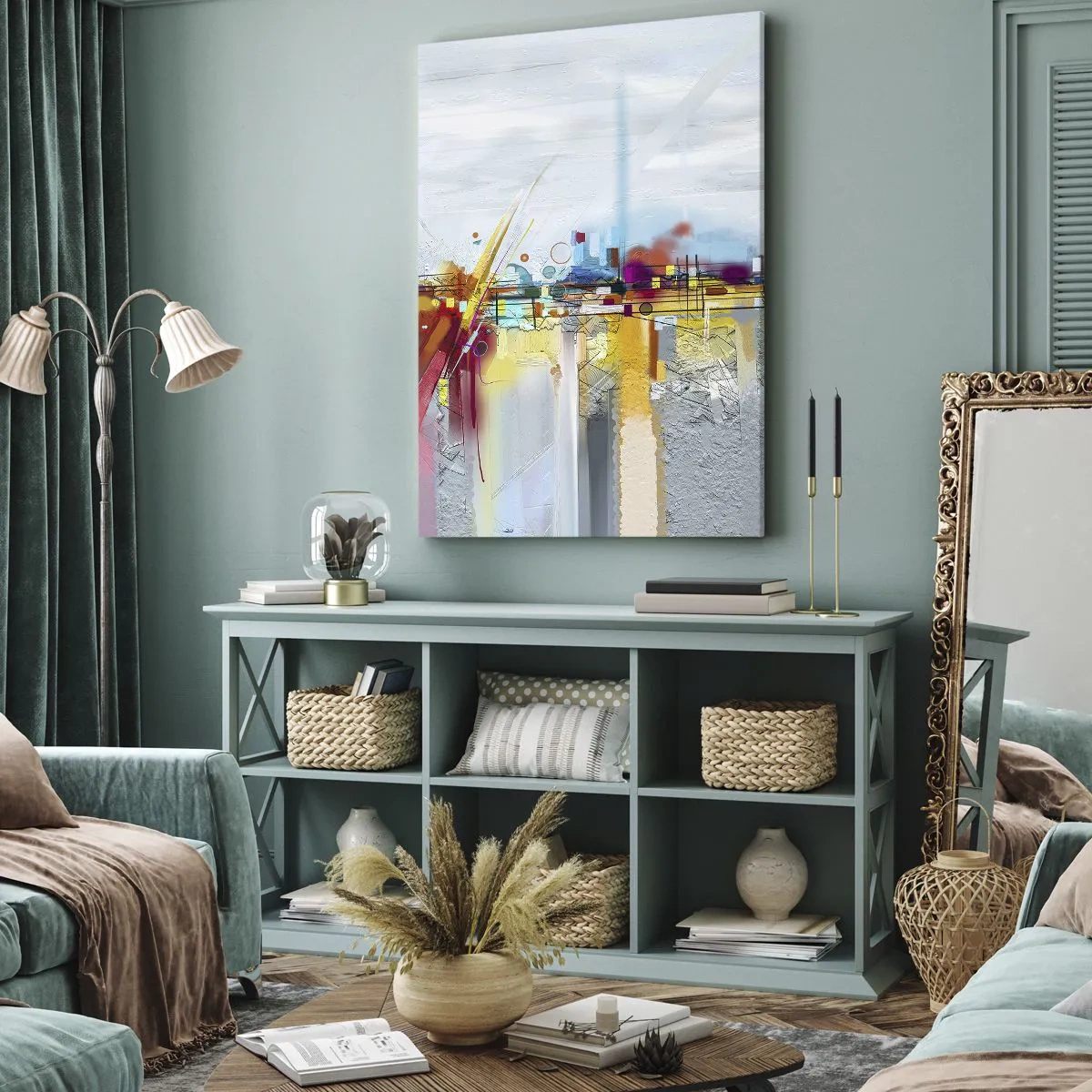 Obraz na płótnie - Most radości nad rzeką życia - 65x120 cm