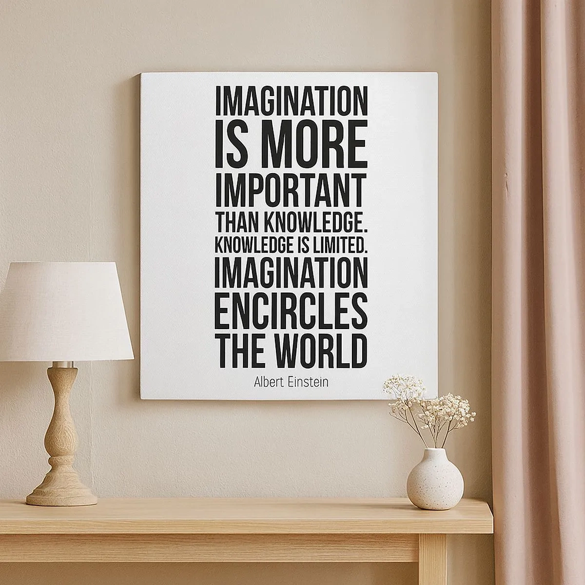 Obraz na płótnie - Einstein o mocy wyobraźni - 30x30 cm