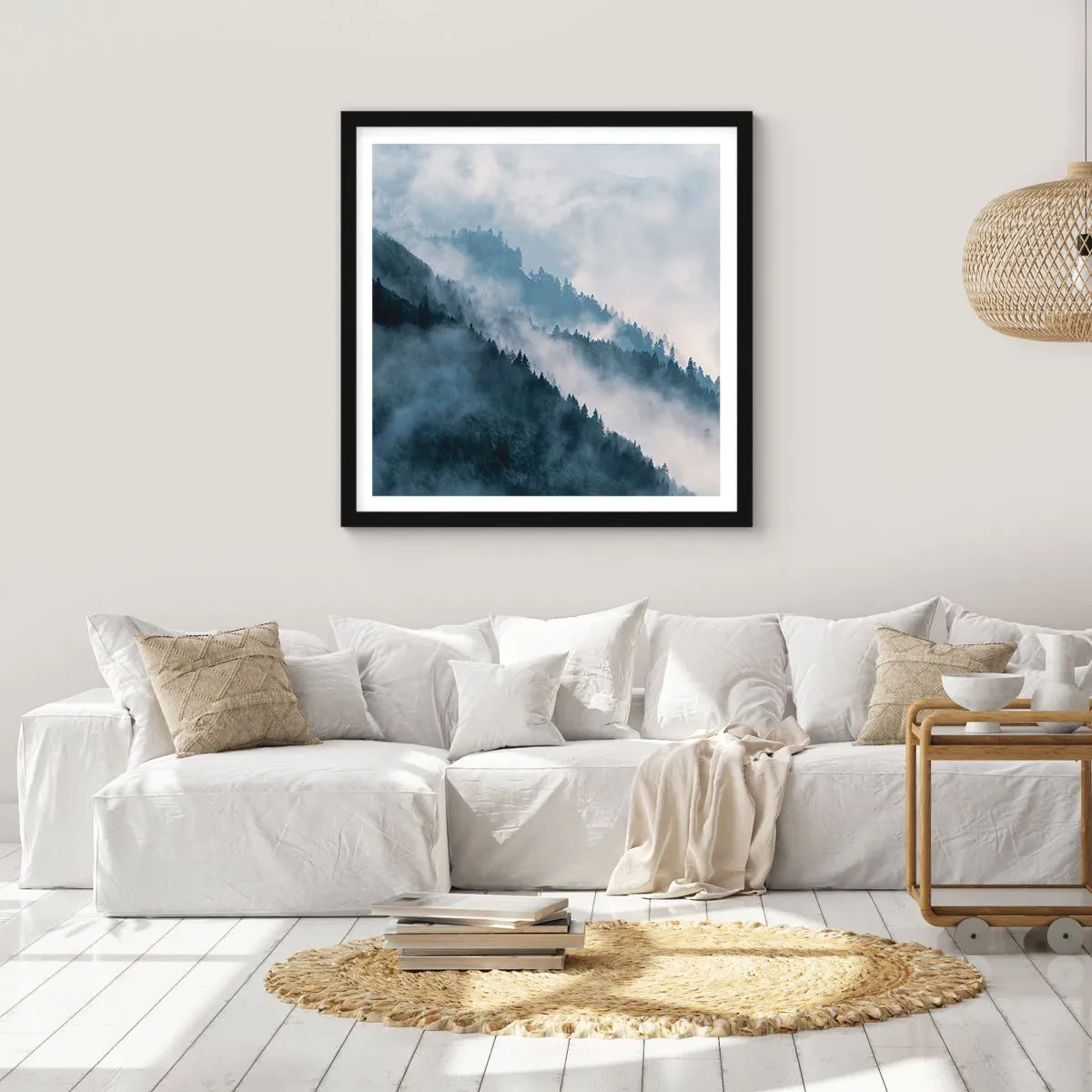 Plakat w czarnej ramie - Mistyka gór - 30x30 cm