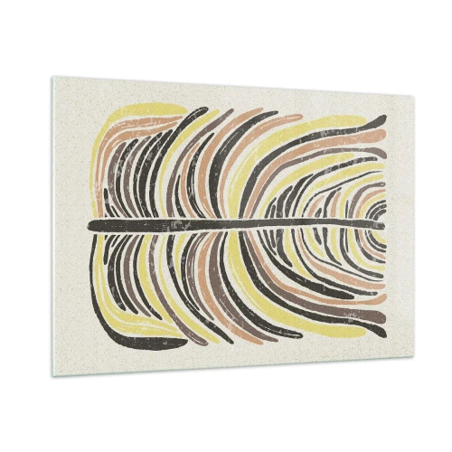 Obraz na szkle - Organiczna abstrakcja w ciepłych kolorach ziemi na jasnym tle - 100x70cm - Abstrakcja pełna życia - Nowoczesna dekoracja ścienna do salonu, kuchni i sypialni ARTTOR