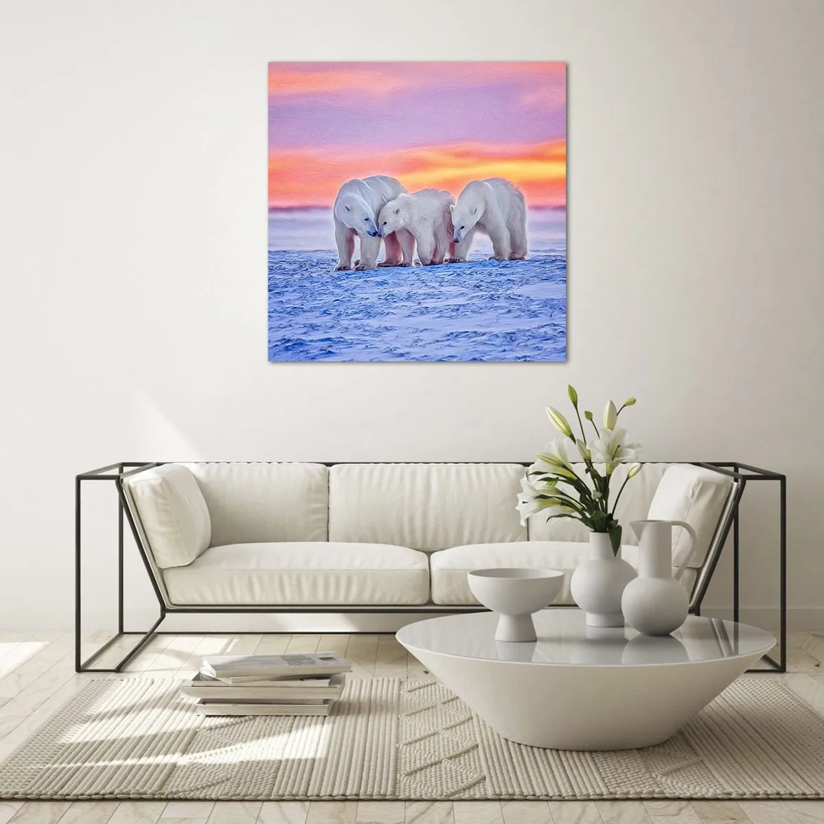 Obraz na szkle - Wystarczy rodzinne ciepło - 40x40 cm