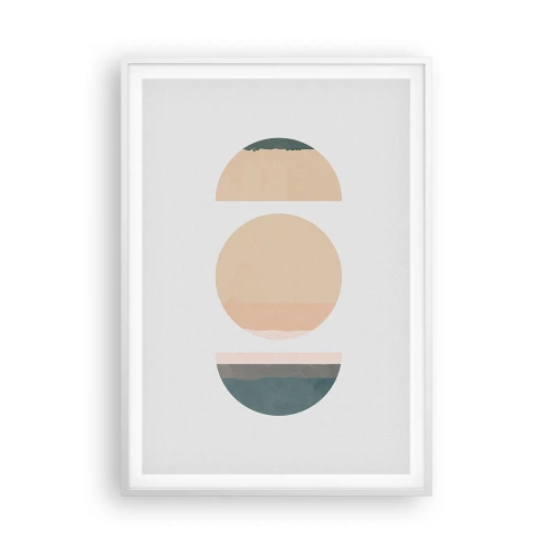 Plakat w białej ramie - Koło za kołem - 70x100 cm