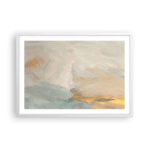 Plakat w białej ramie - Abstrakcja – kraina łagodności - 70x50 cm