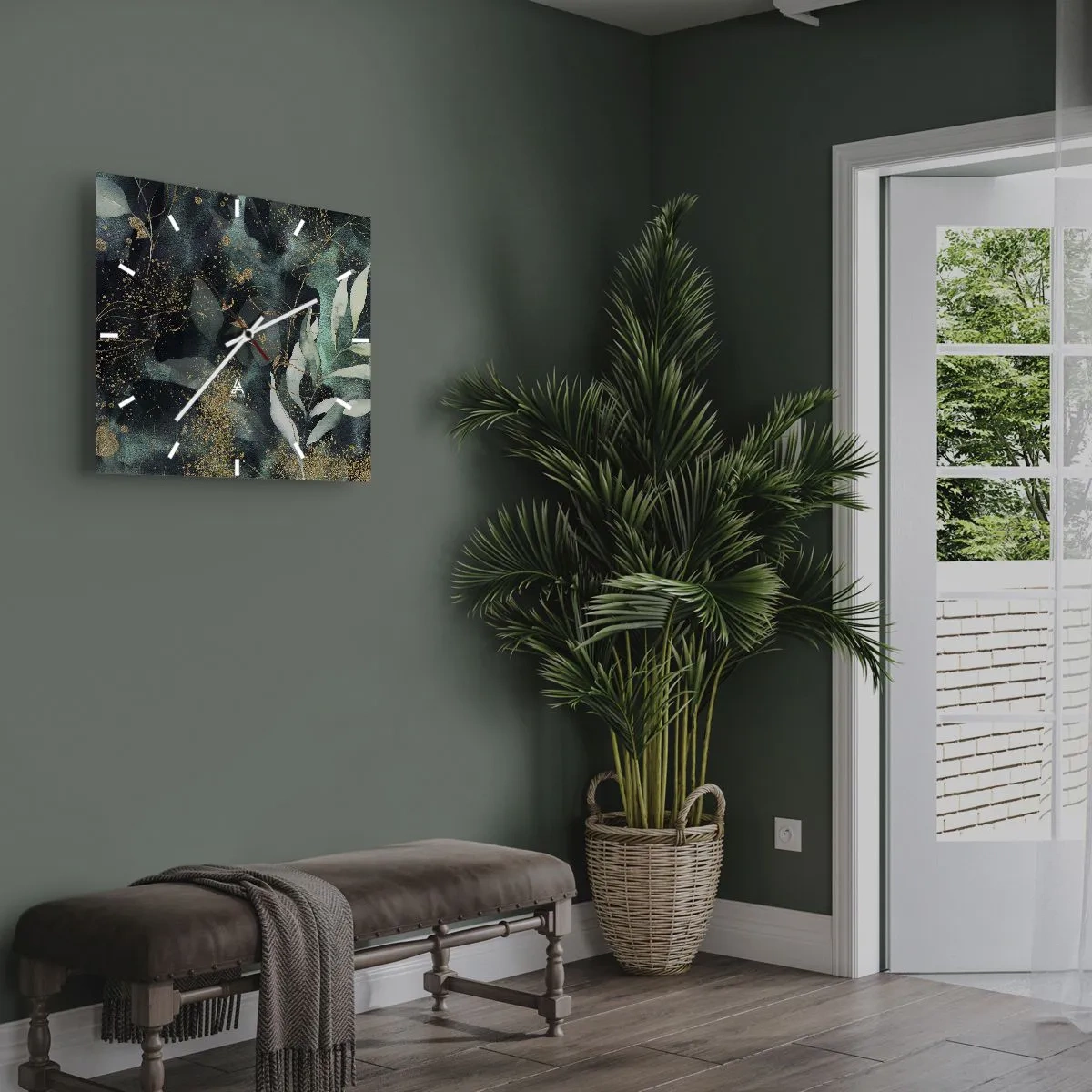 Zegar ścienny - Zaczarowany ogród - 40x40 cm