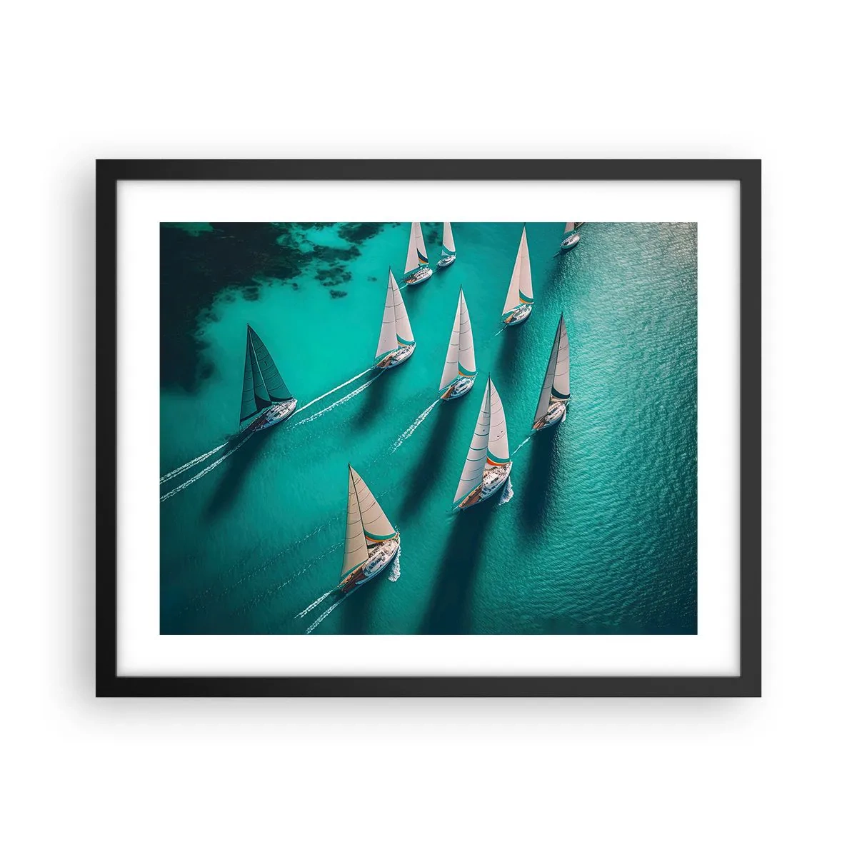 Plakat w czarnej ramie - W zawody z wiatrem - 50x40 cm