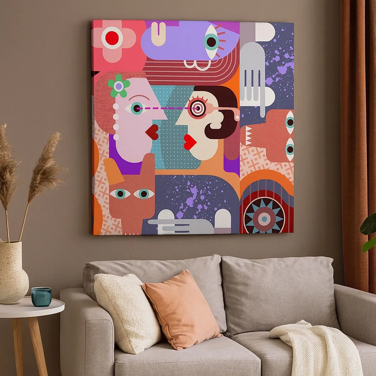 Obraz na płótnie - Oko w oko - 30x30 cm