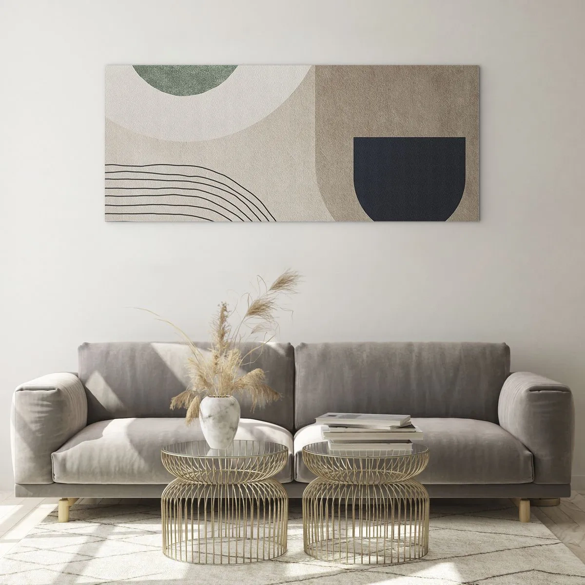 Obraz na szkle - Łagodność owalu - 90x30 cm