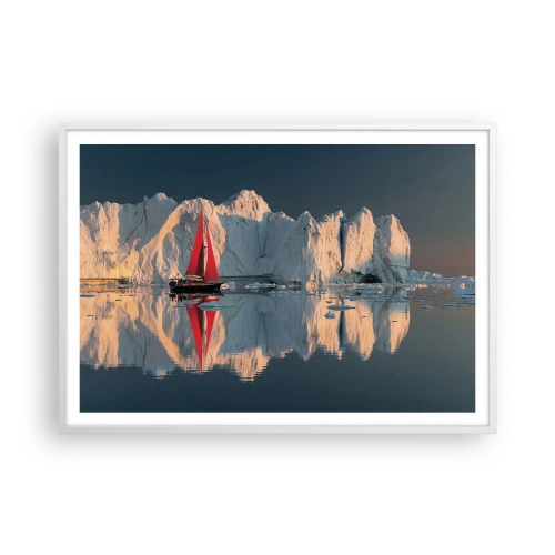 Plakat w białej ramie - Na krańcu świata - 100x70 cm