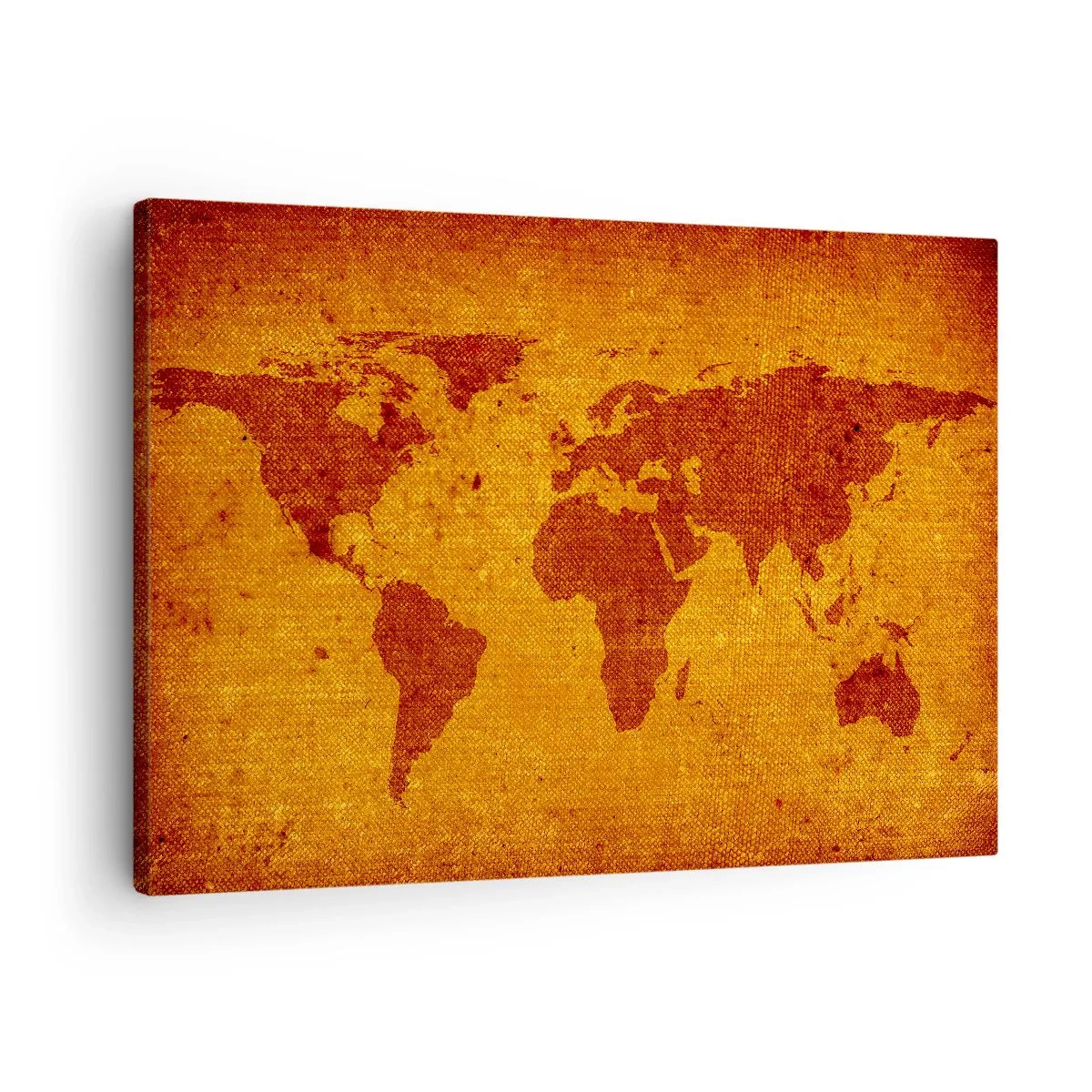 Obraz na płótnie - Mapa świata w stylu vintage na tle w odcieniach brązu i złota. - 70x50cm - Zaproszenie do podróży - Nowoczesna dekoracja ścienna do salonu i sypialni ARTTOR