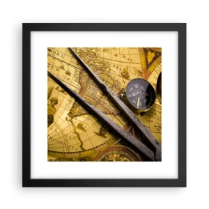 Plakat w czarnej ramie - Gdze te skarby? - 30x30 cm