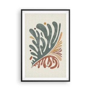 Plakat w czarnej ramie - Wielobarwny liść - 61x91 cm