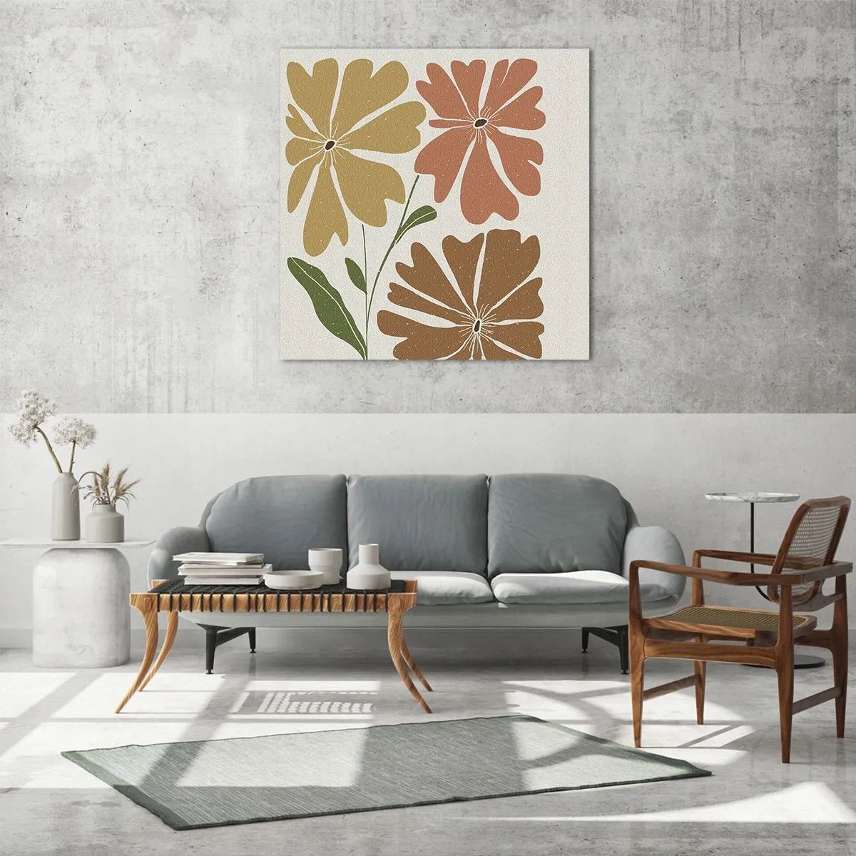 Obraz na szkle - Natura i geometria - 60x60 cm