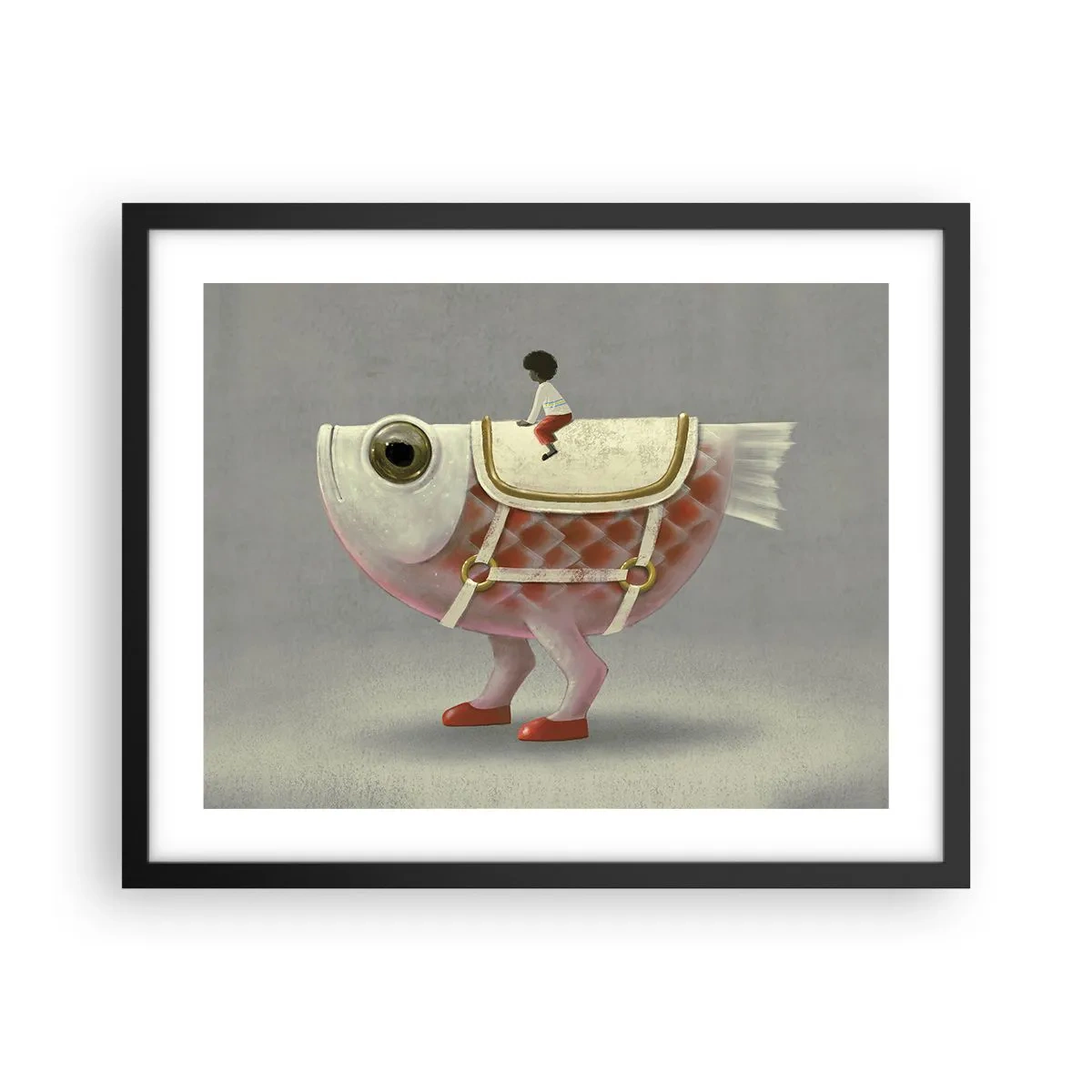 Plakat w czarnej ramie - Ryboński jeździec - 50x40 cm