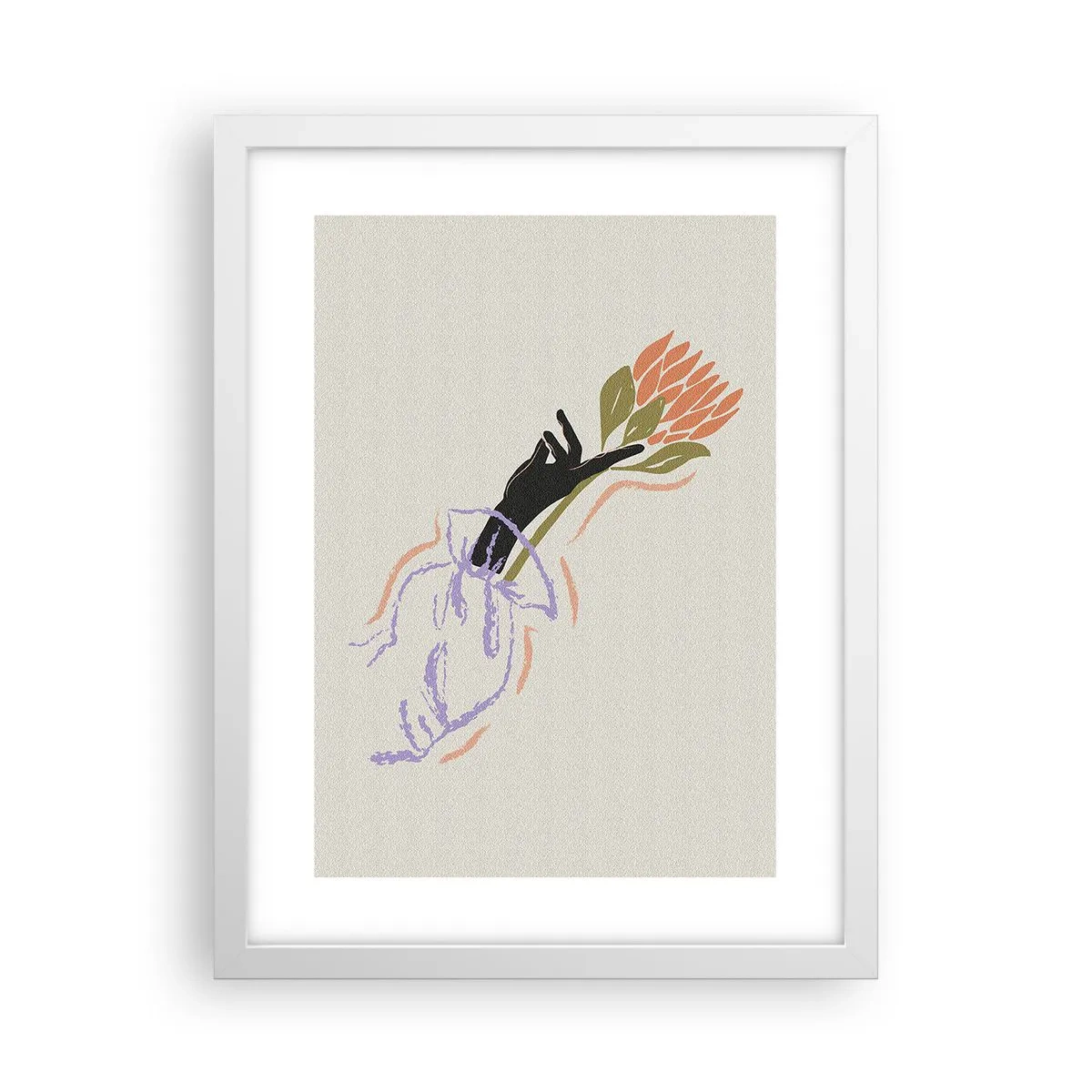 Plakat w białej ramie - Siostrzany dotyk - 30x40 cm