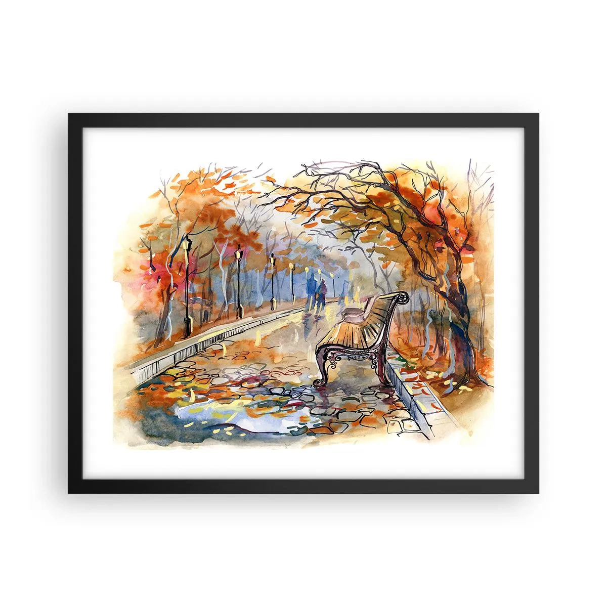 Plakat w czarnej ramie - Razem powędrować w jesień - 50x40 cm