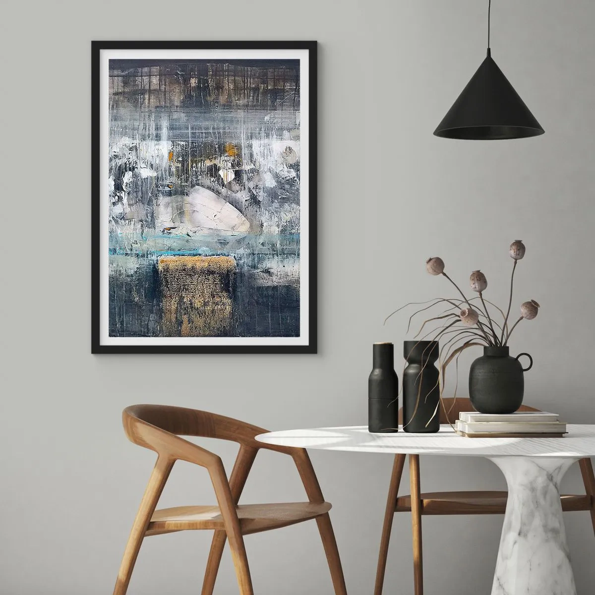Plakat w czarnej ramie - Jak po lodzie, jak po grudzie - 40x50 cm