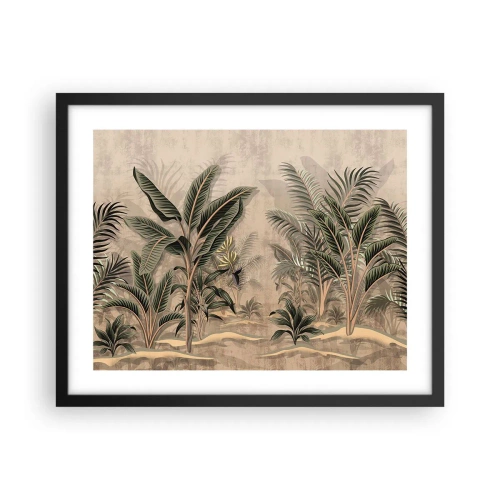 Plakat w czarnej ramie - Rycina w kolonialnym stylu - 50x40 cm