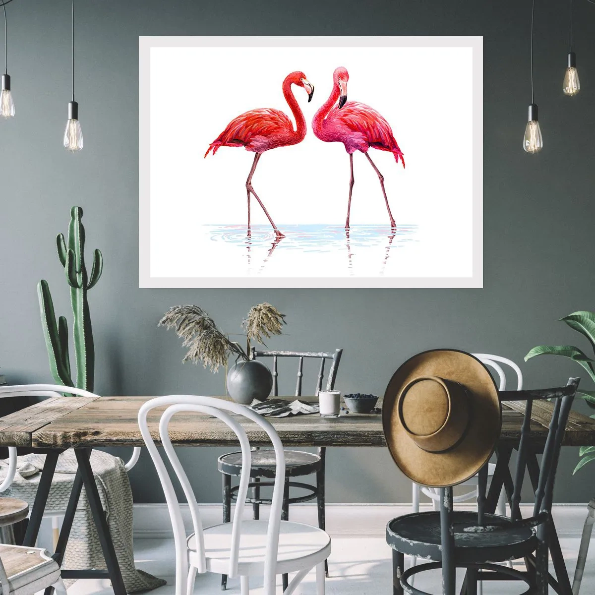 Plakat - Różowe randez-vous - 50x40 cm
