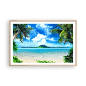 Plakat w ramie jasny dąb - Lazur tropików - 91x61 cm