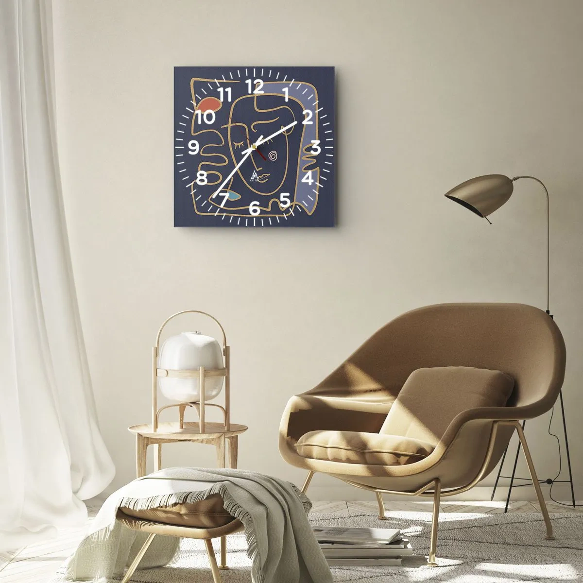 Zegar ścienny - W zamyśleniu - 30x30 cm