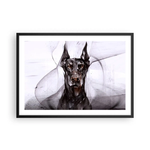 Plakat w czarnej ramie - Abstrakcyjny portret psa w artystycznym ujęciu - 70x50cm - Szlachetnie urodzony - Nowoczesna dekoracja ścienna do salonu i sypialni ARTTOR