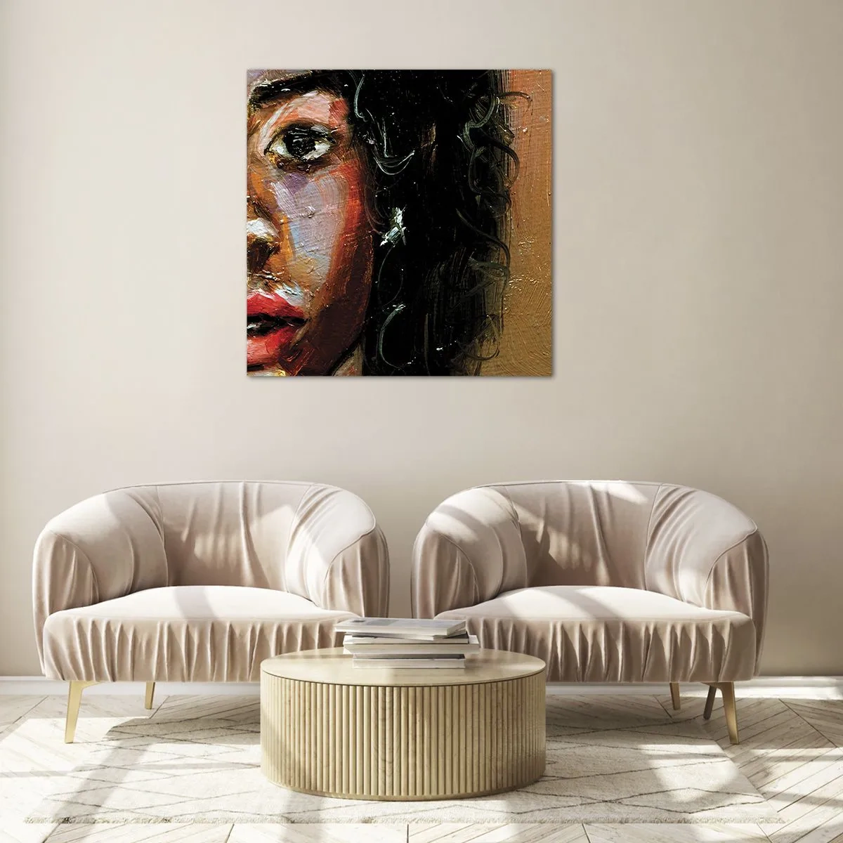 Obraz na szkle - Czerń i blask - 70x70 cm