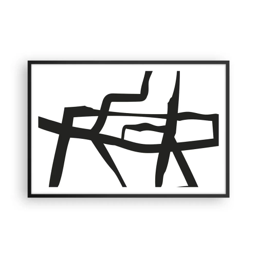Plakat w czarnej ramie - Czarno-biała konstrukcja - 91x61 cm